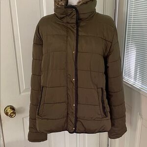 Old Navy Olive Puffer Jacket